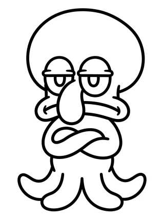 Desenho de Cute Squidward with Crossed Arms para colorir e imprimir grátis