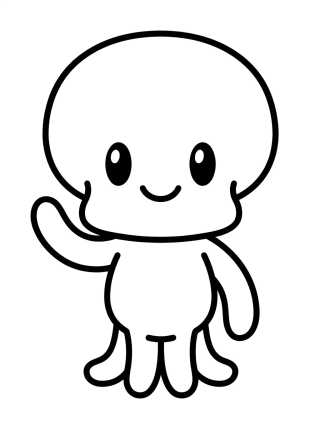 Desenho de Cute and Smiling Squidward para colorir e imprimir grátis
