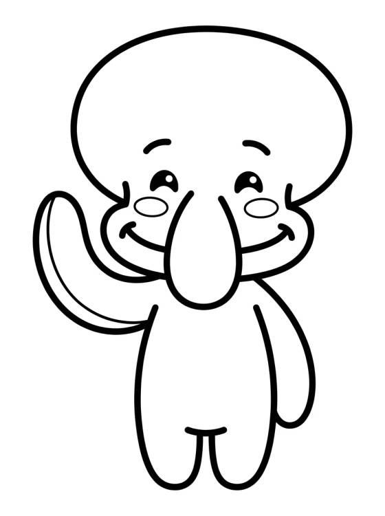 Desenho de Cute Smiling Squidward para colorir e imprimir grátis