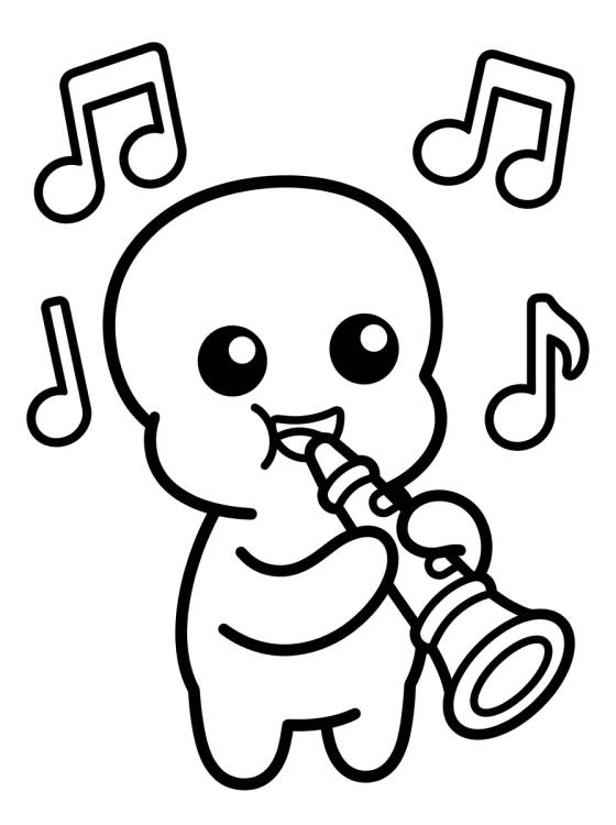 Desenho de Squidward Playing the Clarinet para colorir e imprimir grátis