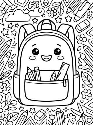 Desenho de Smiling School Backpack para colorir e imprimir grátis