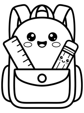 Coleção de desenhos para colorir: Cute School Supplies Coloring Pages