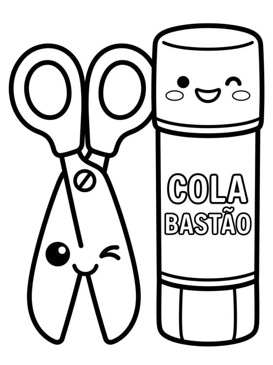 Desenho de Safety Scissors and Glue Stick para colorir e imprimir grátis