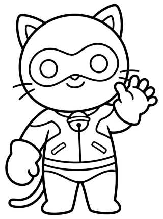 Desenho de Kawaii Cat Noir para colorir e imprimir grátis