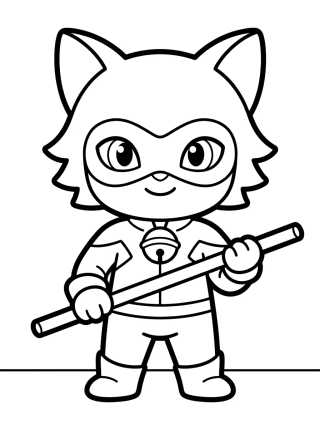 Desenho de Kawaii Cat Noir para colorir e imprimir grátis