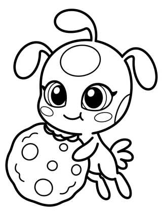 Desenho de Cute Tikki Kwami para colorir e imprimir grátis