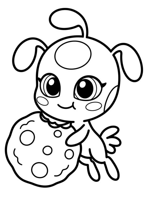 Desenho de Cute Tikki Kwami para colorir e imprimir grátis
