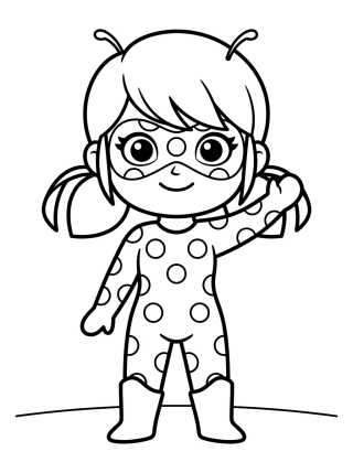 Desenho de Smiling Chibi Ladybug para colorir e imprimir grátis