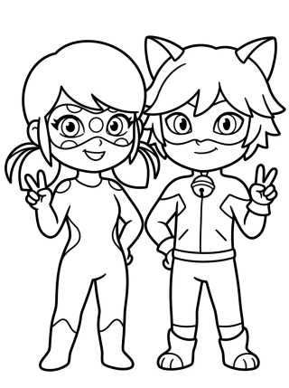 Desenho de Ladybug and Cat Noir Friends para colorir e imprimir grátis