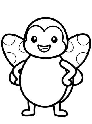 Desenho de Sweet Smiling Ladybug para colorir e imprimir grátis