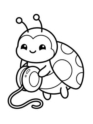 Desenho de Kawaii Ladybug with Magic Yo-Yo para colorir e imprimir grátis