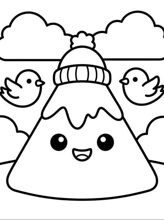 Desenho de Smiling Snowy Mountain para colorir e imprimir grátis