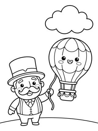 Desenho de Bita with Mustache and Magic Balloon para colorir e imprimir grátis