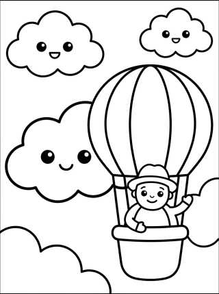 Desenho de Bita's Hot Air Balloon para colorir e imprimir grátis
