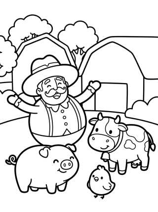 Desenho de Bita and Farm Animals para colorir e imprimir grátis