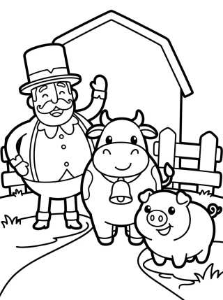 Desenho de Bita and Farm Animals para colorir e imprimir grátis