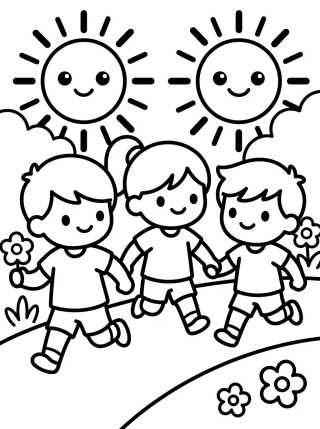Desenho de Lila, Dan and Tito Playing para colorir e imprimir grátis