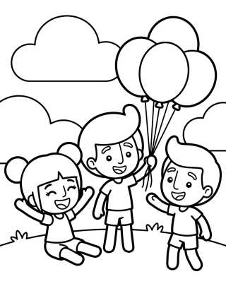 Desenho de Lila, Dan and Tito Playing para colorir e imprimir grátis
