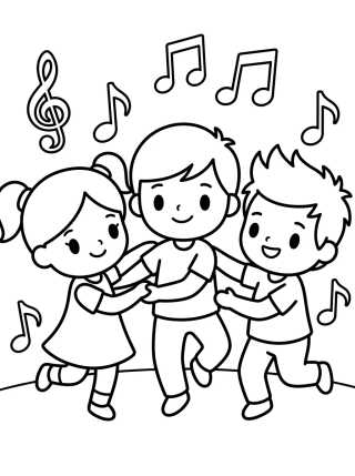 Desenho de Lila, Dan, and Tito Dancing para colorir e imprimir grátis