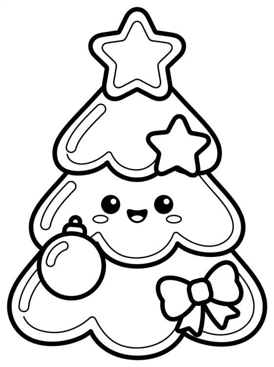 Happy Christmas Tree para colorir Desenho de Happy Christmas Tree para colorir e imprimir grátis