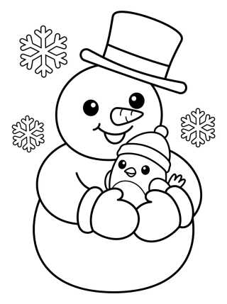 Desenho de Cheerful Snowman para colorir e imprimir grátis