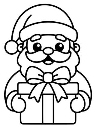 Desenho de Cute Santa with Presents para colorir e imprimir grátis
