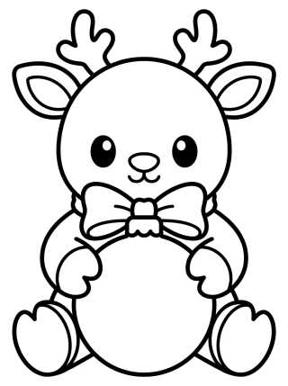 Desenho de Christmas Reindeer with Shiny Nose para colorir e imprimir grátis