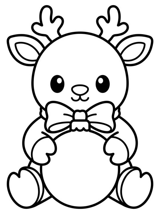 Desenho de Christmas Reindeer with Shiny Nose para colorir e imprimir grátis