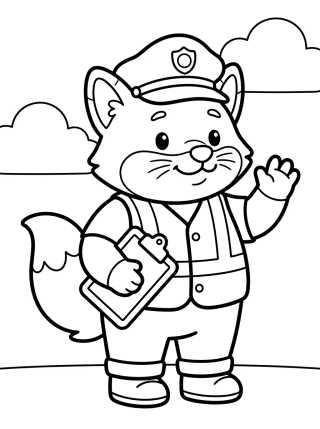 Desenho de Nick Wilde Traffic Officer para colorir e imprimir grátis