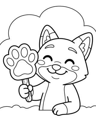 Desenho de Nick Wilde Smiling with Pawpsicle para colorir e imprimir grátis