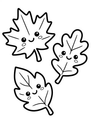 Desenho de Smiling Autumn Leaves para colorir e imprimir grátis