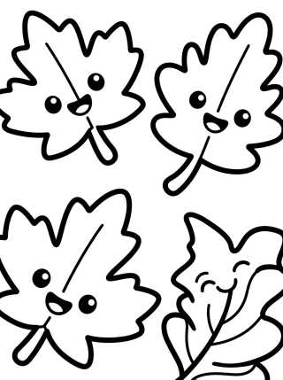 Desenho de Smiling Autumn Leaves para colorir e imprimir grátis