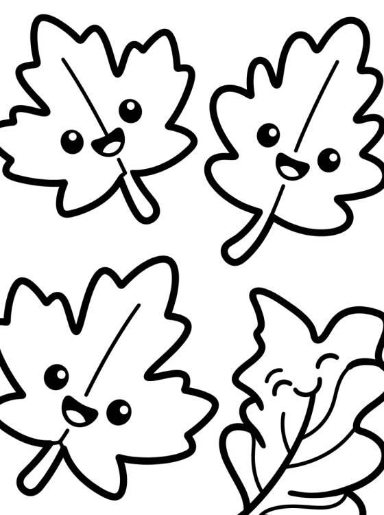 Desenho de Smiling Autumn Leaves para colorir e imprimir grátis