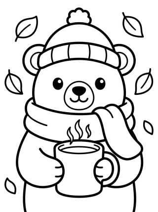 Desenho de Cozy Bear with Scarf para colorir e imprimir grátis