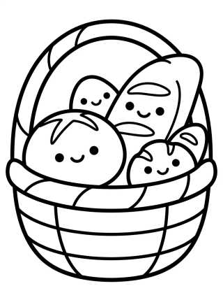 Desenho de Cute Bread Basket para colorir e imprimir grátis