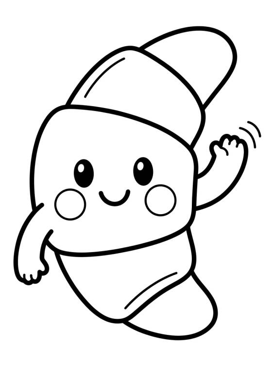 Desenho de Cute Little Croissant para colorir e imprimir grátis