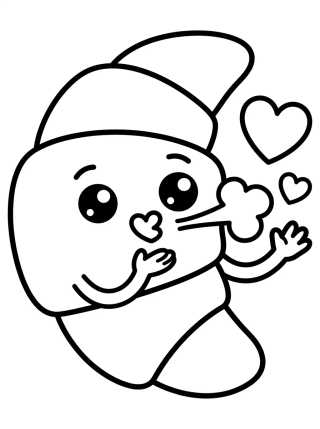 Desenho de Cuddly Croissant para colorir e imprimir grátis