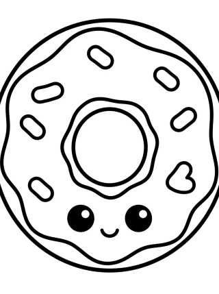 Desenho de Sprinkled Donut para colorir e imprimir grátis