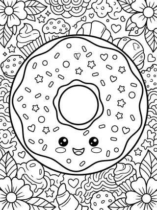 Desenho de Bakery Donut para colorir e imprimir grátis
