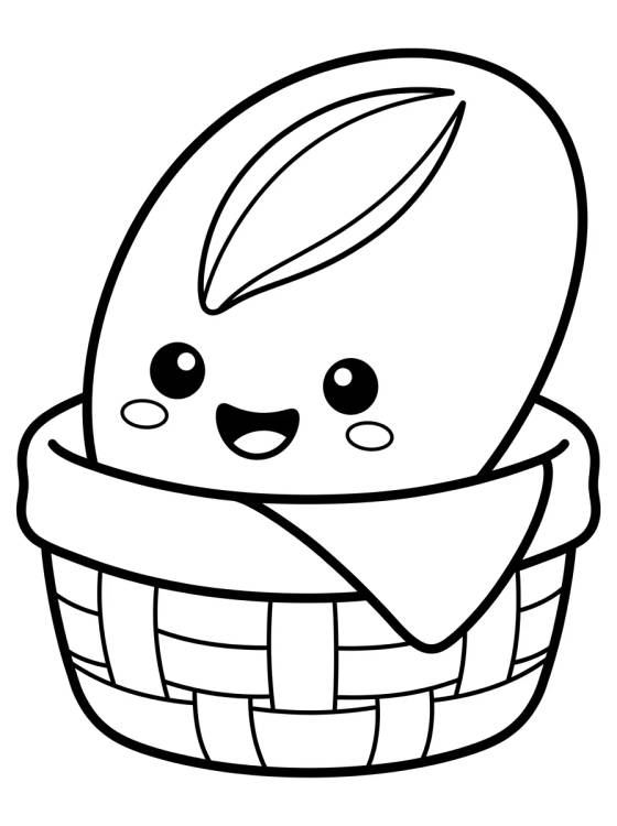 Desenho de Smiling French Bread para colorir e imprimir grátis
