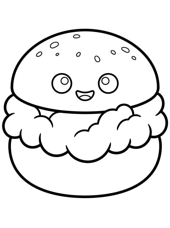 Cream-Filled Doughnut para colorir Desenho de Cream-Filled Doughnut para colorir e imprimir grátis