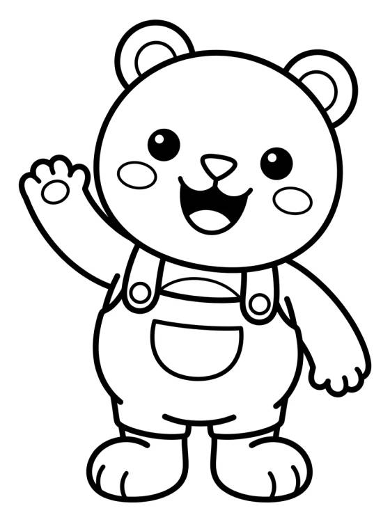 Desenho de Happy Waving Pandy Paws para colorir e imprimir grátis