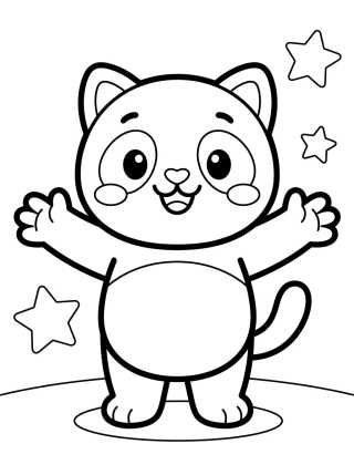 Desenho de Pandy Paws Giving a Hug Attack para colorir e imprimir grátis