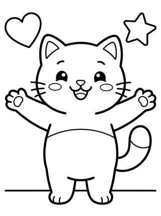 Desenho de Pandy Paws Giving a Hug Attack para colorir e imprimir grátis