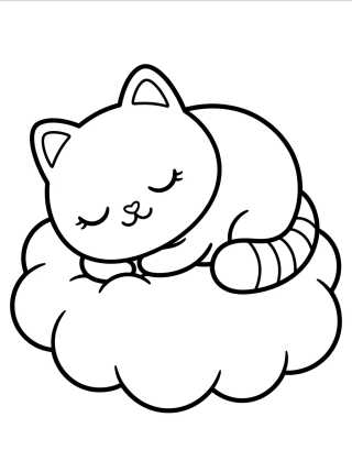 Desenho de Pandy Paws Sleeping on a Cloud para colorir e imprimir grátis