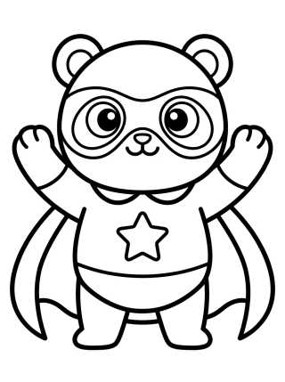 Desenho de Superhero Pandy Paws para colorir e imprimir grátis