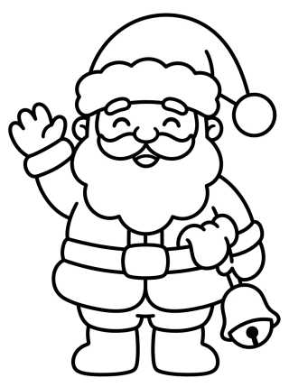 Santa Claus Waving Hello para colorir Desenho de Santa Claus Waving Hello para colorir e imprimir grátis