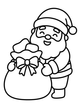 Desenho de Santa Claus with Gift Sack para colorir e imprimir grátis