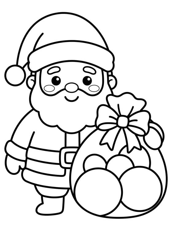 Santa Claus with his Sack of Gifts para colorir Desenho de Santa Claus with his Sack of Gifts para colorir e imprimir grátis