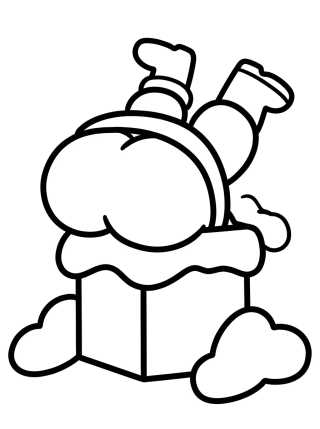 Desenho de Santa Claus Going Down the Chimney para colorir e imprimir grátis